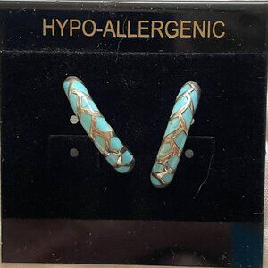 Sterling Silver Inlaid Earrings. (SK112)